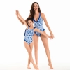 2025 blue printing water playing one-piece bikini lay swimwear for women model 098