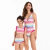 2025 stripes water playing bench two-piece scale swimwear for women model 102