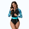 2025 American women gym swimwear  leave printing one-piece swimwear for lady model 1007