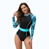 2025 American women gym swimwear  leave printing one-piece swimwear for lady model 1007