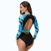 2025 American women gym swimwear  leave printing one-piece swimwear for lady model 1007