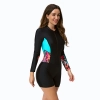 2025 English women gym swimwear slim fit printing one-piece long sleeve swimwear model 1009