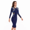 2025 young lady swimwear plants printing long sleeve one-piece gym swimwear model 1015