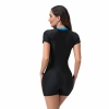 2025 sports slim fit short sleeve  one-piece swimwear patchwork women swimwear model 1018