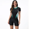 2025 sports slim fit short sleeve  one-piece swimwear patchwork women swimwear model 1018