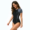 2025 short sleeve sports  women swimwear girl race suit model 1020