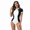 2025  Low resistance short sleeve sports  women swimwear girl race suit model 1021