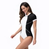 2025  Low resistance short sleeve sports  women swimwear girl race suit model 1021