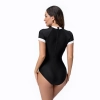 2025  Low resistance short sleeve sports  women swimwear girl race suit model 1021