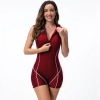 2025 high quality Low resistance short sleeve women swimwear girl trainging suit model 1021