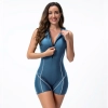 2025 high quality Low resistance short sleeve women swimwear girl trainging suit model 1021