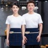 denim large pocket short apron for waiter store staff waitress Color Color 7