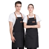Freach restaurant canvas fabric waitress waiter apron black/khaki color Color Black