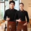 autumn long sleeve restaurant waiter tshirt uniform company team tshirt logo
