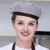 hot sale europe restaurant style waiter hat chef cap checkered print