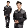 grey patchwork auto repair man machanic uniform workwear jumpsuit suits