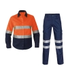 cotton fabric miner collier woker uniform suits light reflection strip