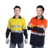 cotton fabric miner collier woker uniform suits light reflection strip