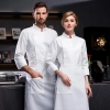 Europe style invisual button side open chef jacket chef uniform