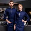 fashion design Chinese restaurant chef women jacket coat working wear unisex Color Navy Blue