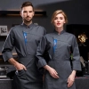fashion design Chinese restaurant chef women jacket coat working wear unisex Color Gray