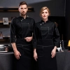 vintage bakery food restaurant chef coat men women chef uniform Color Black