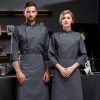 vintage bakery food restaurant chef coat men women chef uniform Color Gray