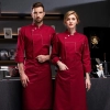 vintage bakery food restaurant chef coat men women chef uniform Color Red