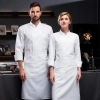 2023 white restaurant  Bread store chef coat jacket uniform front open double breasted