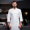 2023 white restaurant  Bread store chef coat jacket uniform front open double breasted